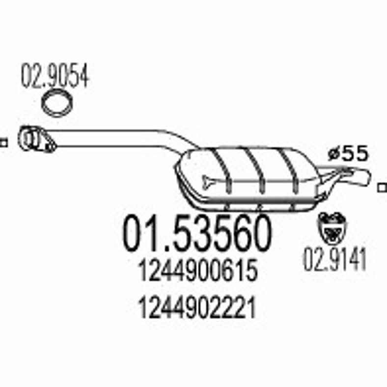 Средний глушитель выхлопных газов MTS 01.53560