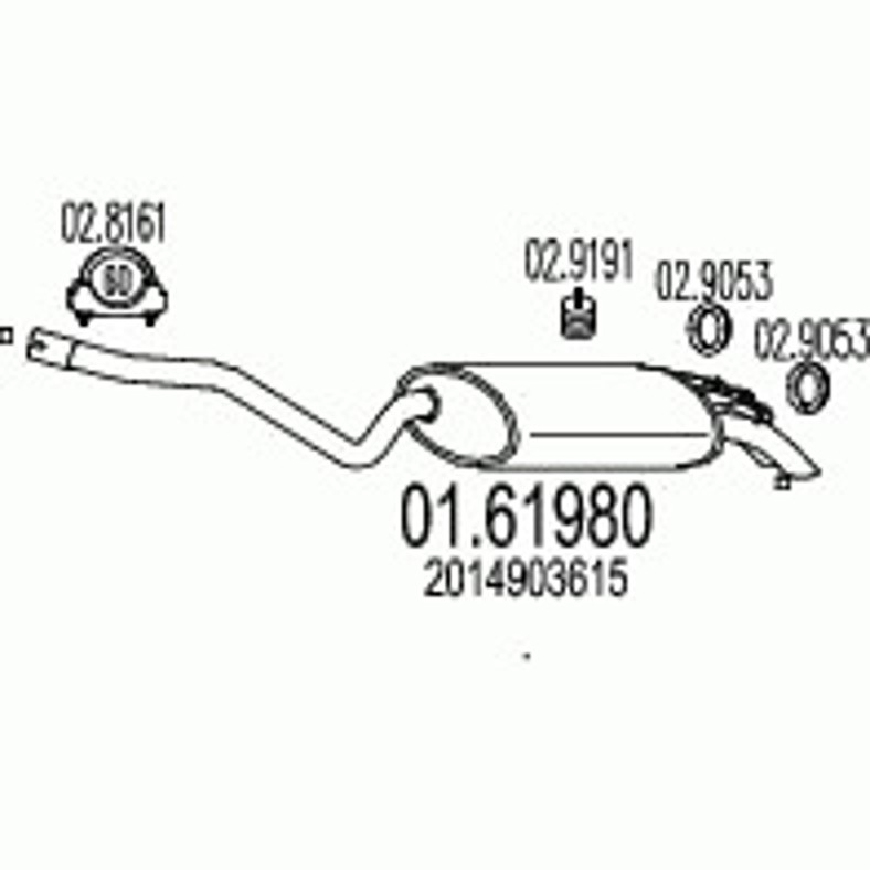 Глушитель выхлопных газов конечный MTS 01.61980