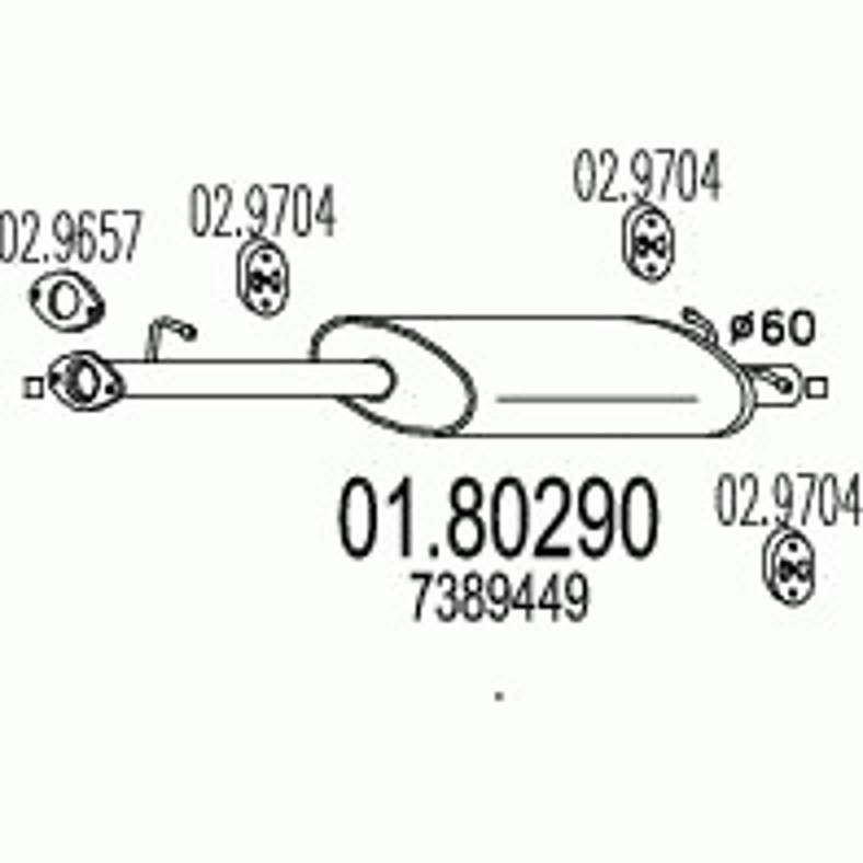 Средний глушитель выхлопных газов MTS 01.80290