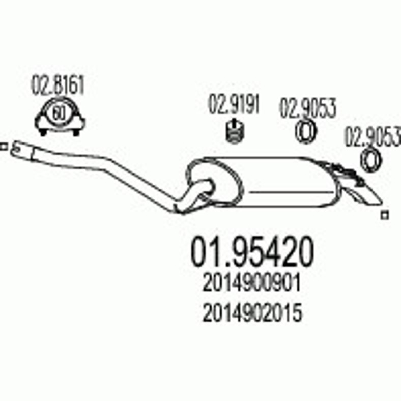 Глушитель выхлопных газов конечный MTS 01.95420