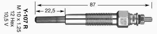 1229 NGK Y-107R свеча накаливания!\ Mazda 626 2.0 82-85/E2200 2.0/2.2 93-99