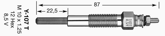 1253 NGK 1253 / Y-107T Свеча накаливания