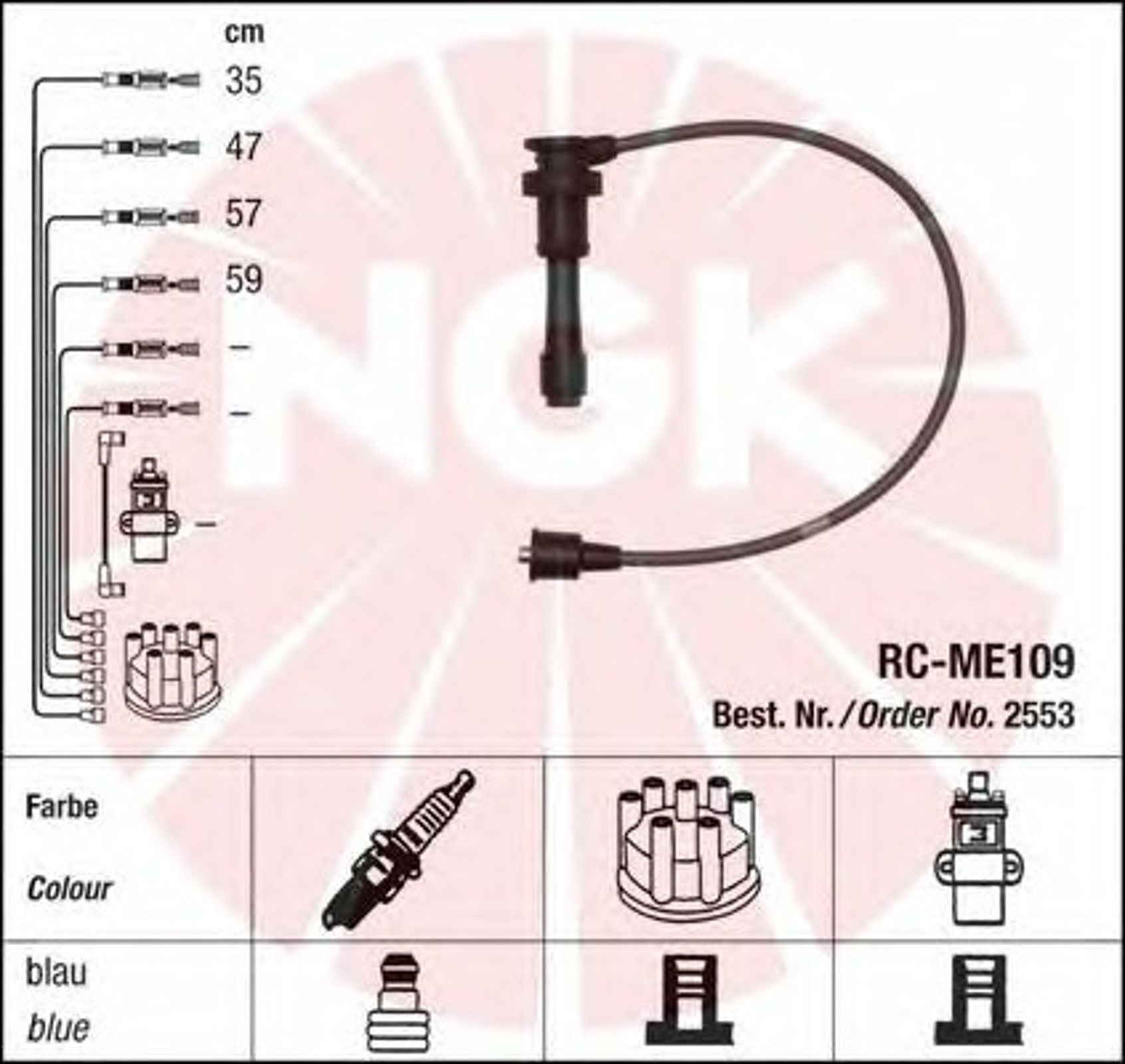 Провод высоковольтный NGK 2553