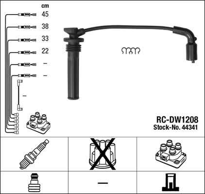 44341 провода высоковольтные rc-dw1208 NGK 44341
