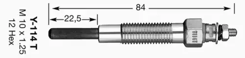 6528 NGK Y-114T_свеча накаливания!\ Mazda 626 2.0D 83-97