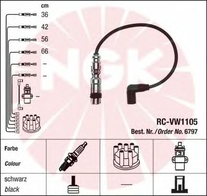 Комплект проводов зажигания NGK 6797