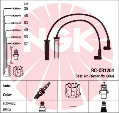 6864 NGK Комплект проводов зажигания