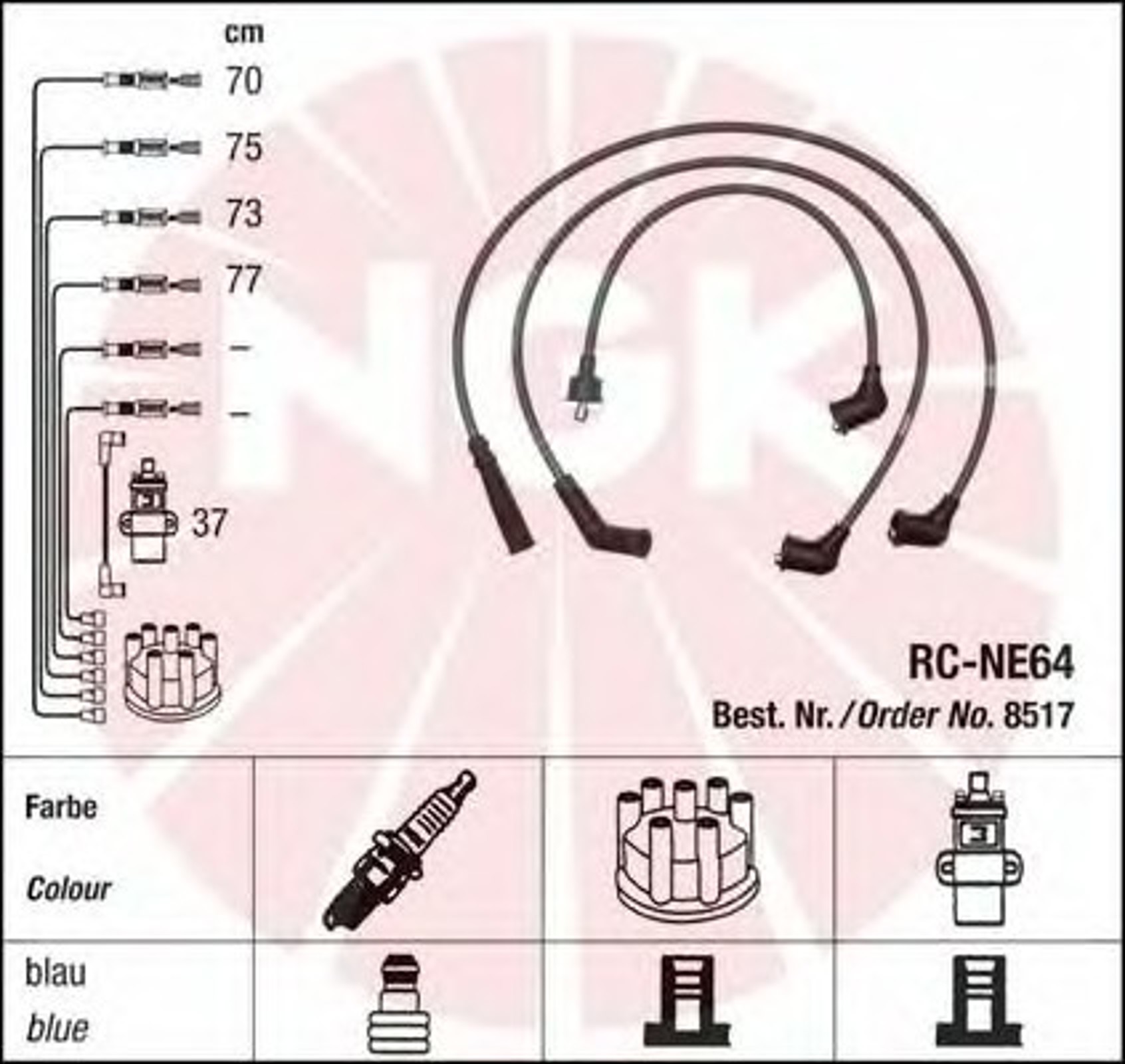 Комплект проводов зажигания NGK 8517