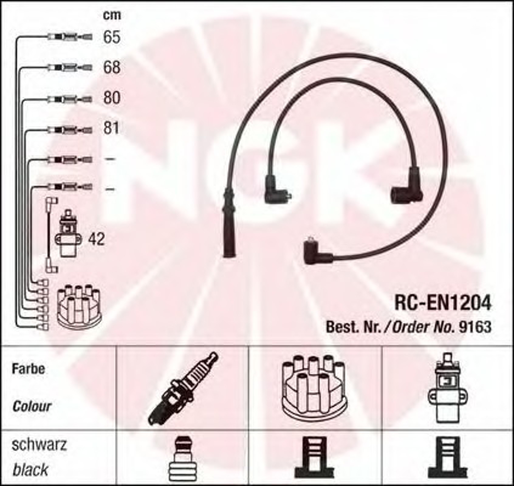 Комплект проводов зажигания NGK 9163