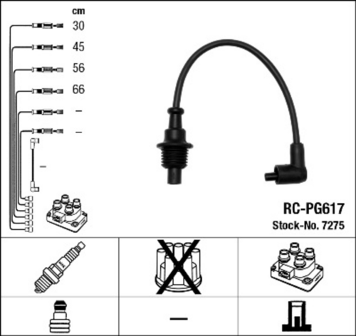 RC-PG617 NGK Комплект проводов зажигания