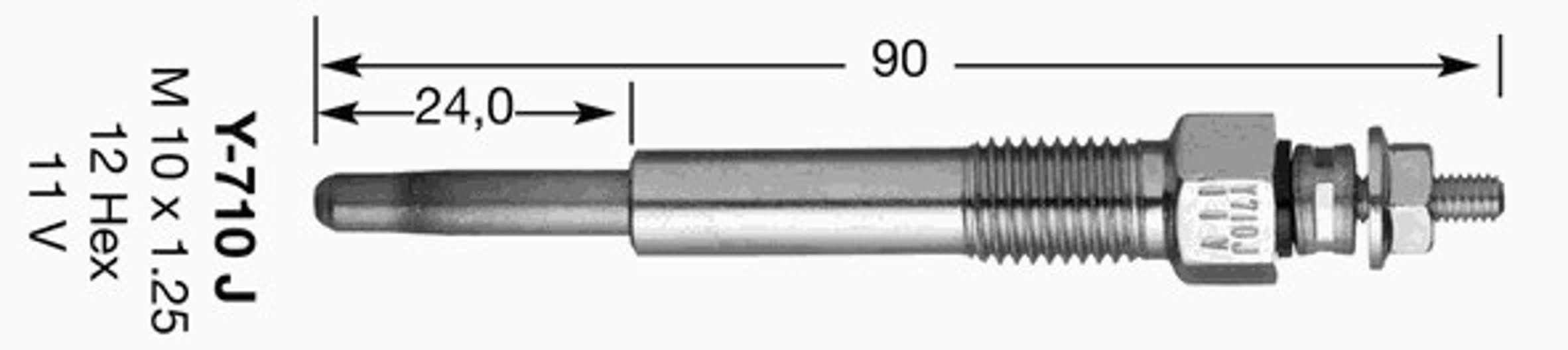 Y-710J NGK 7880 / Y-710J Свеча накаливания