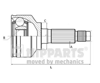 Шарнирный комплект, приводной вал NIPPARTS J2820905