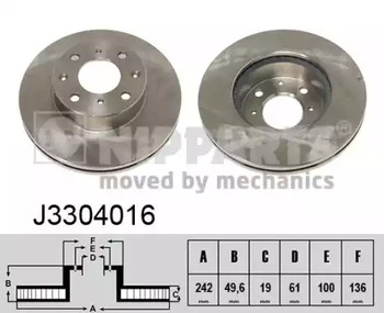 Тормозной диск NIPPARTS J3304016