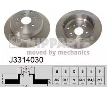 Диск тормозной NIPPARTS J3314030