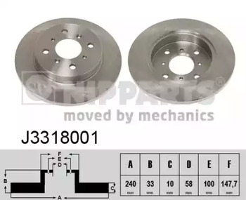 Диск тормозной NIPPARTS J3318001