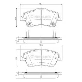 Колодки тормозные дисковые NIPPARTS J3602124