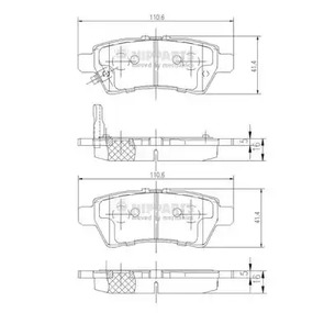 J3611050 NIPPARTS Колодки тормозные дисковые