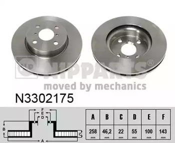 Диск тормозной NIPPARTS N3302175