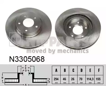 Диск тормозной NIPPARTS N3305068