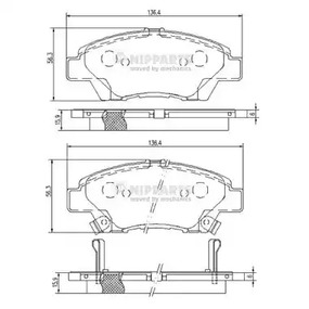 Тормозные колодки NIPPARTS N3604068