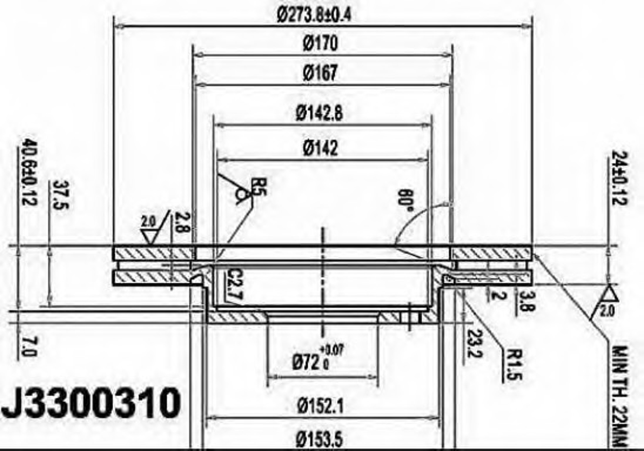 Диск тормозной NIPPARTS J3300310