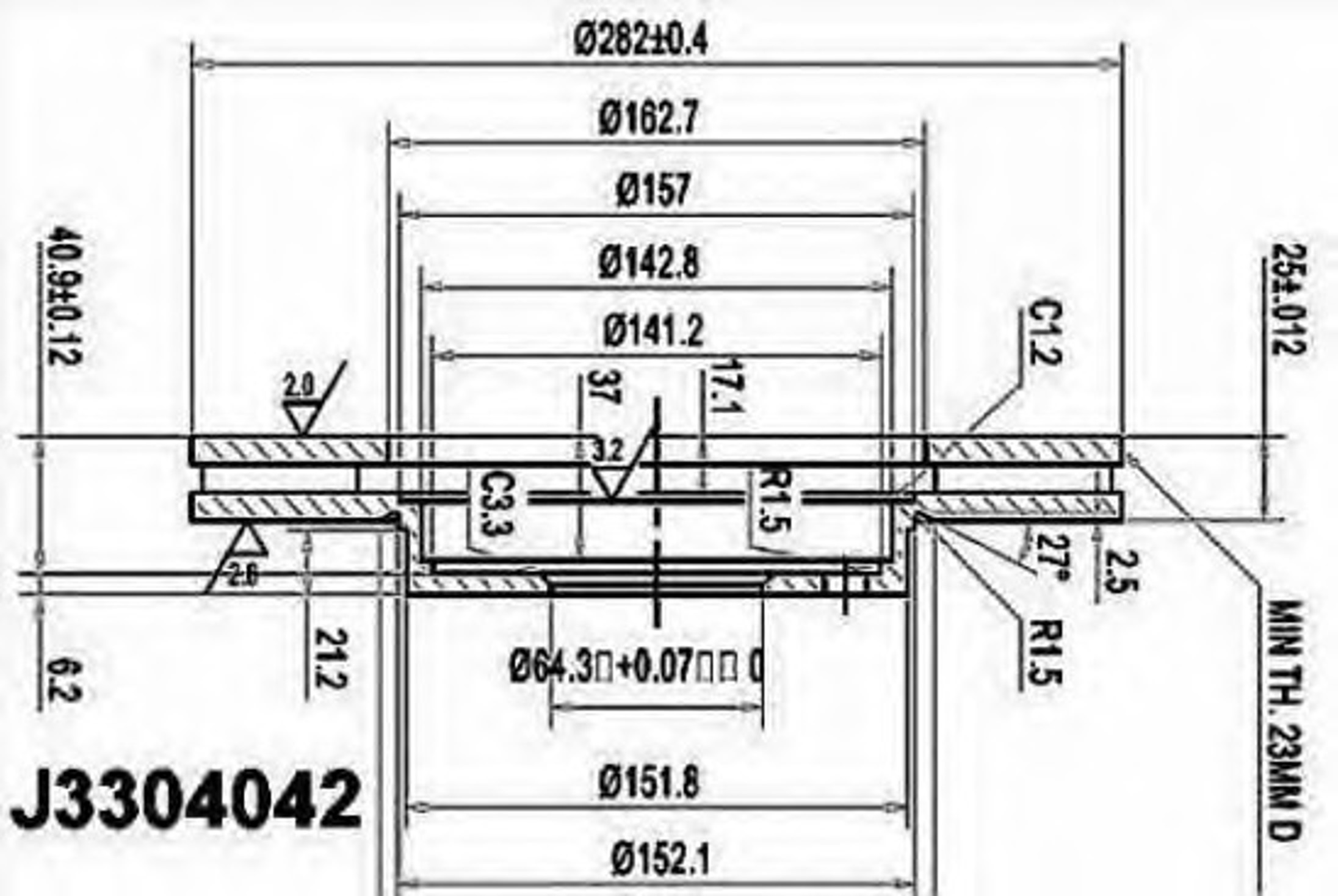 Диск тормозной NIPPARTS J3304042