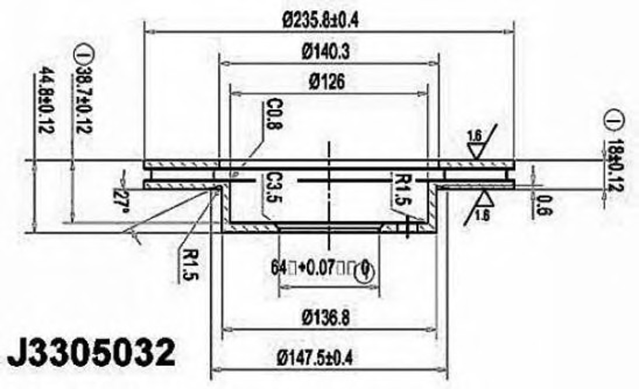 Диск тормозной NIPPARTS J3305032