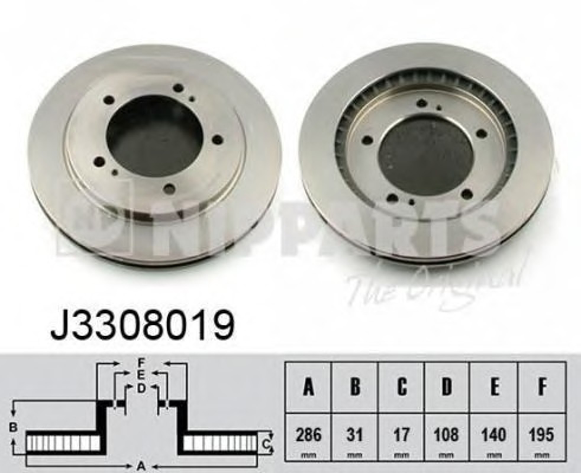Диск тормозной NIPPARTS J3308019