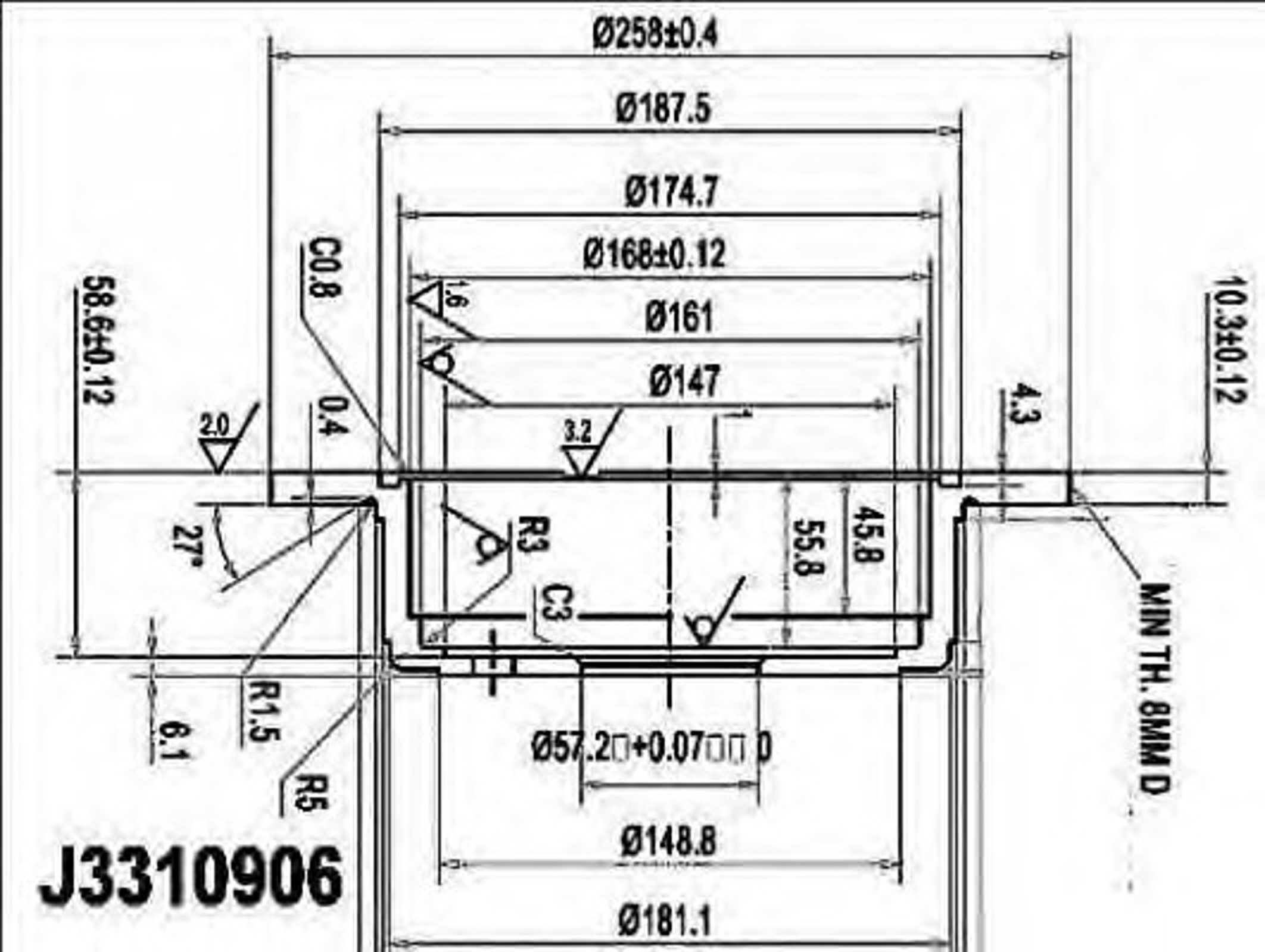 Диск тормозной NIPPARTS J3310906