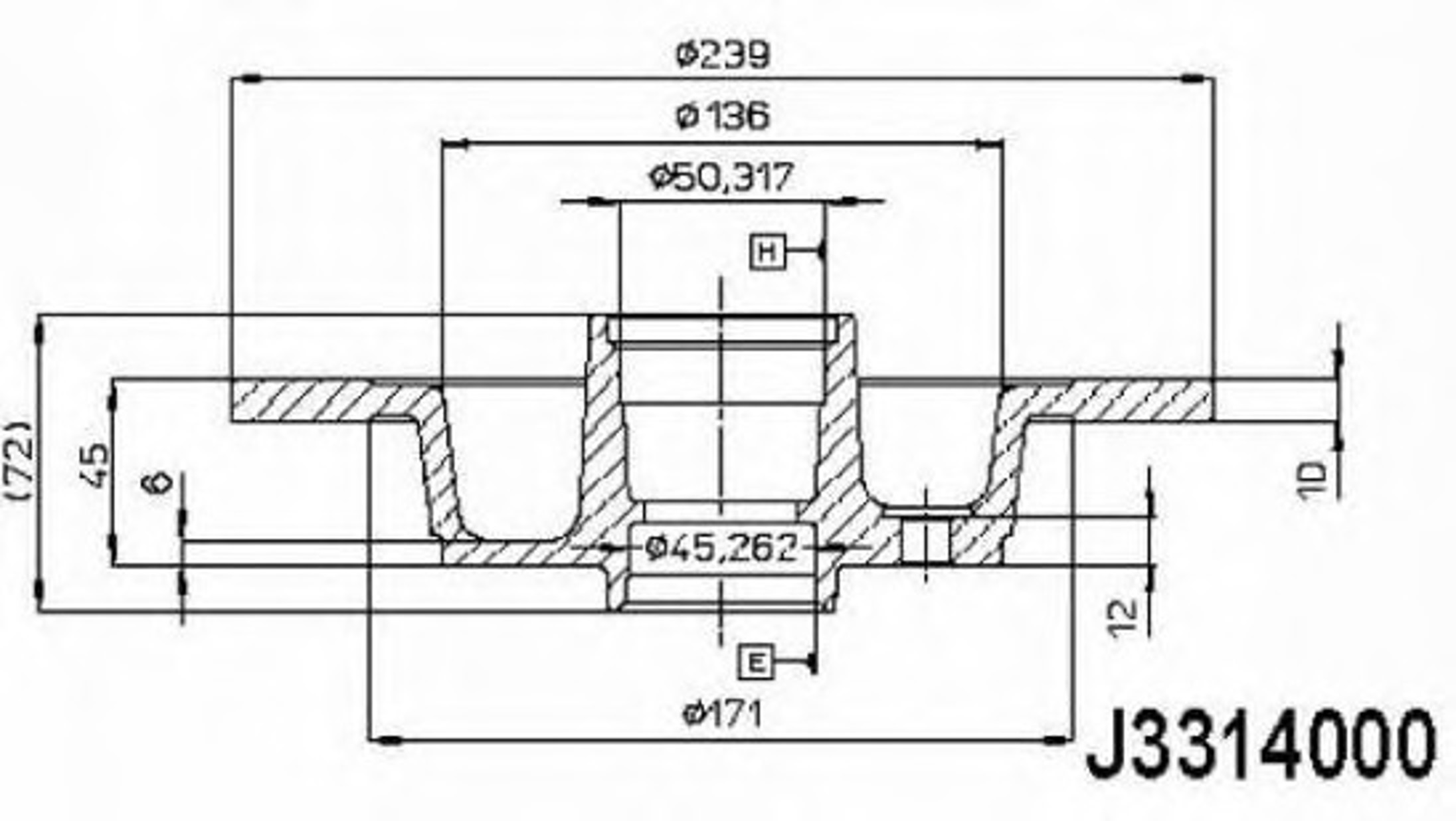 Диск тормозной NIPPARTS J3314000