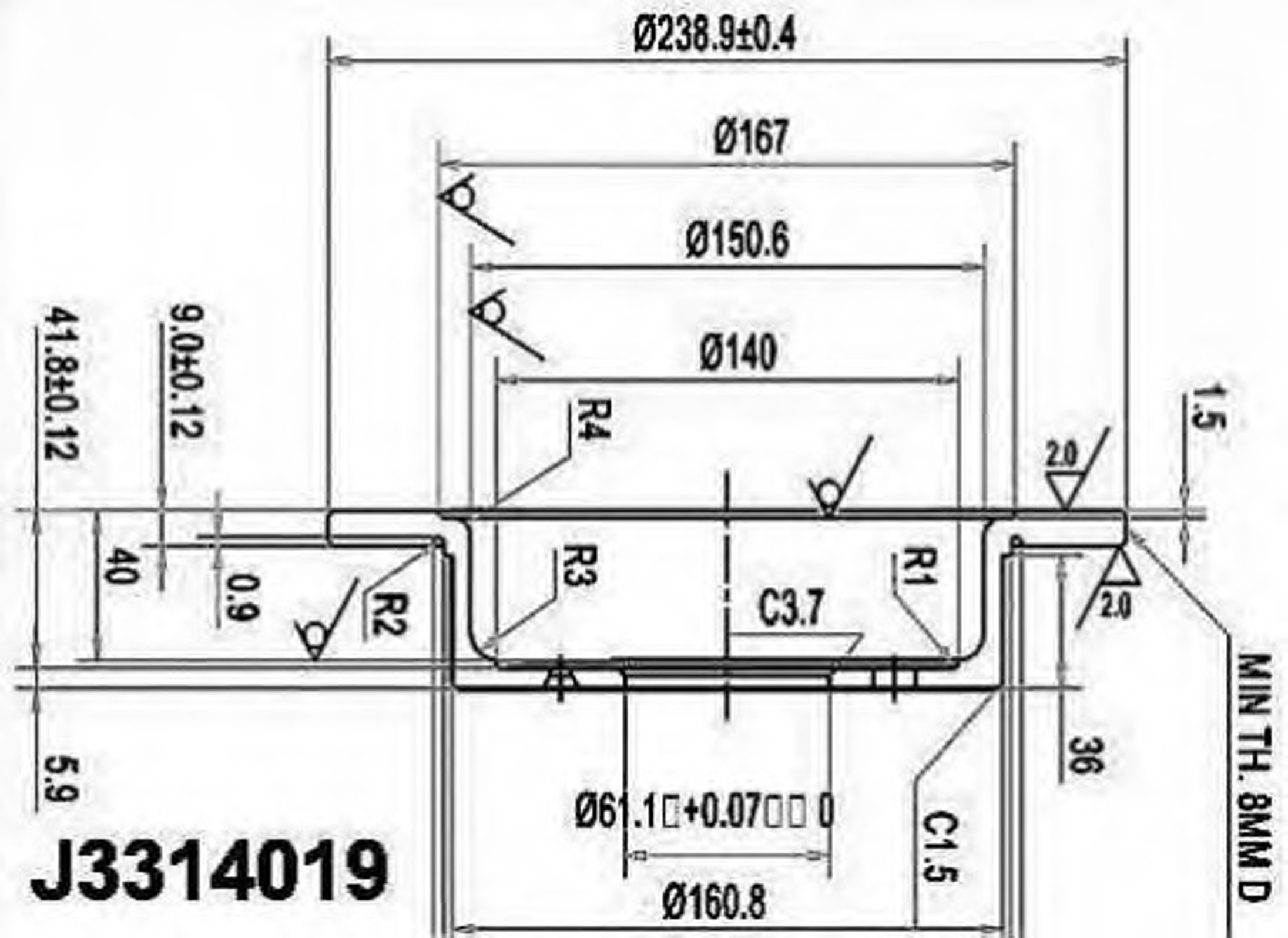 Диск тормозной NIPPARTS J3314019