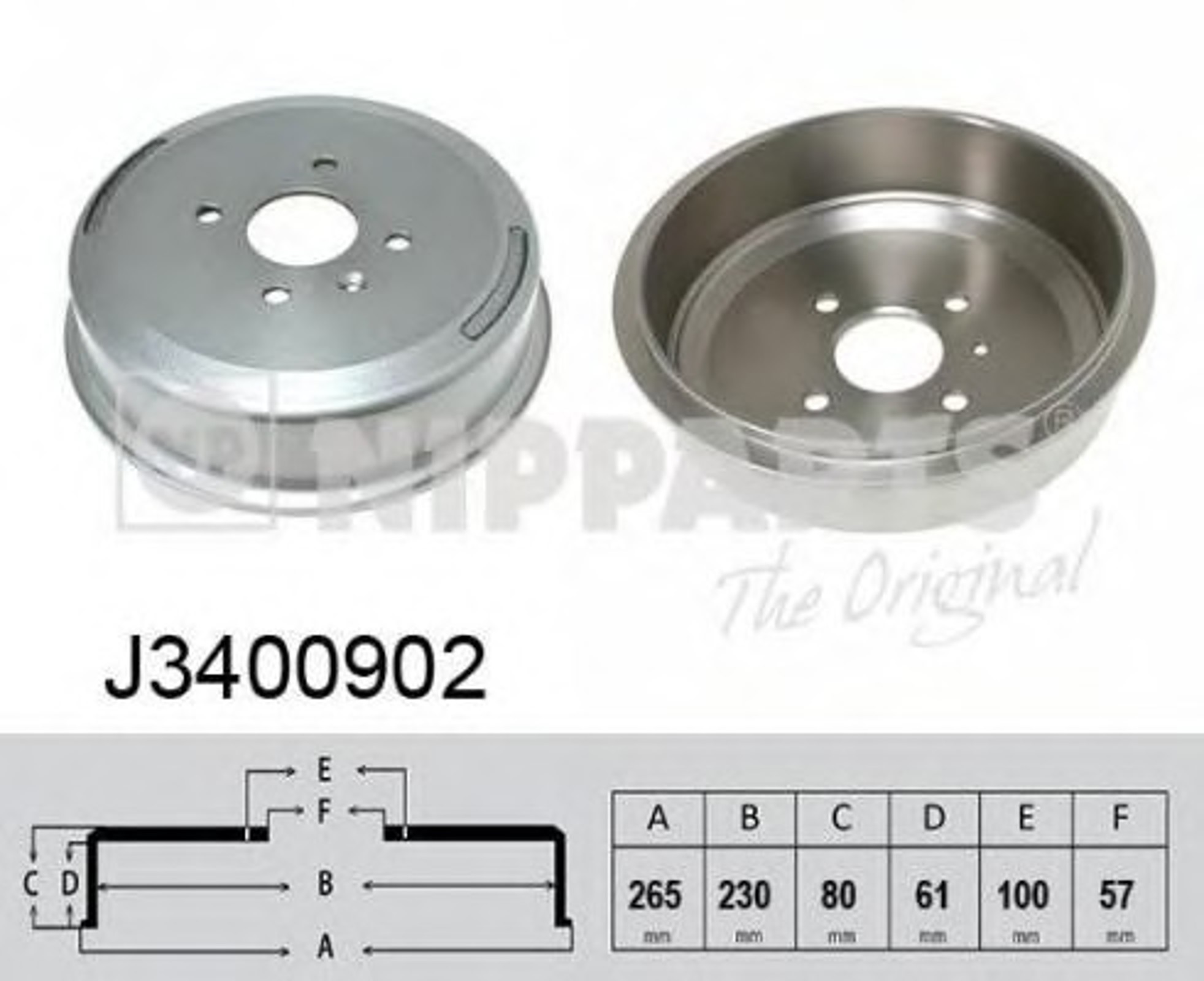 J3400902 NIPPARTS Барабан тормозной