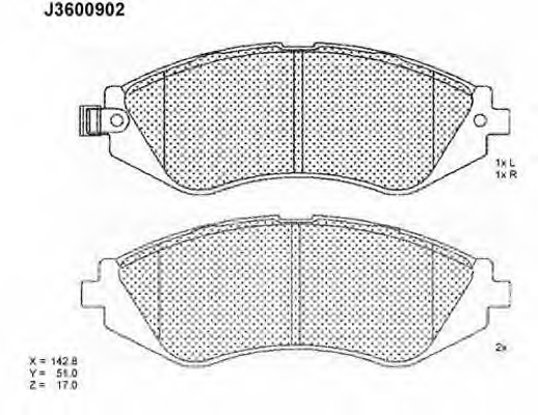Колодки тормозные дисковые комплект NIPPARTS J3600902