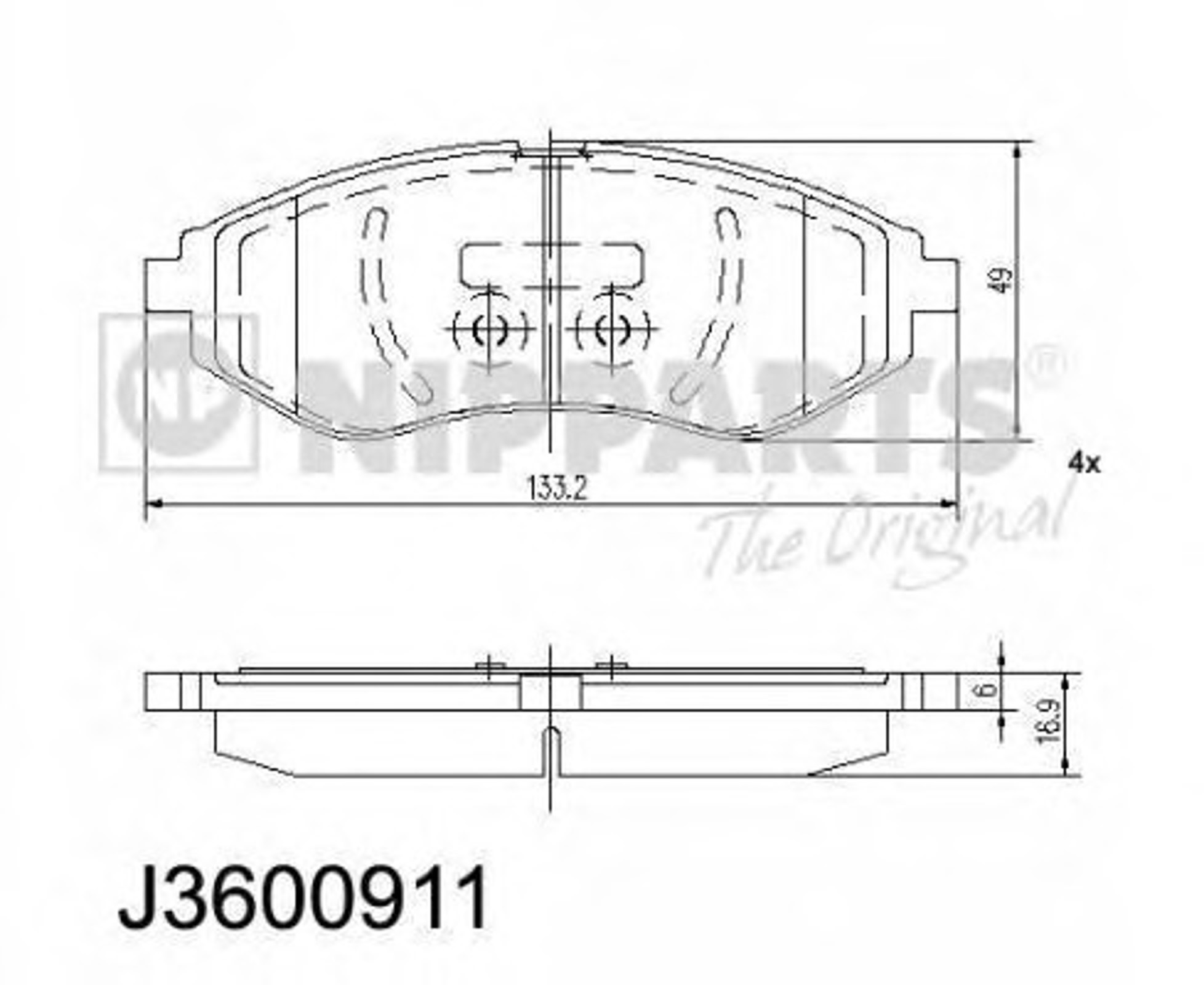 Колодки тормозные дисковые комплект NIPPARTS J3600911