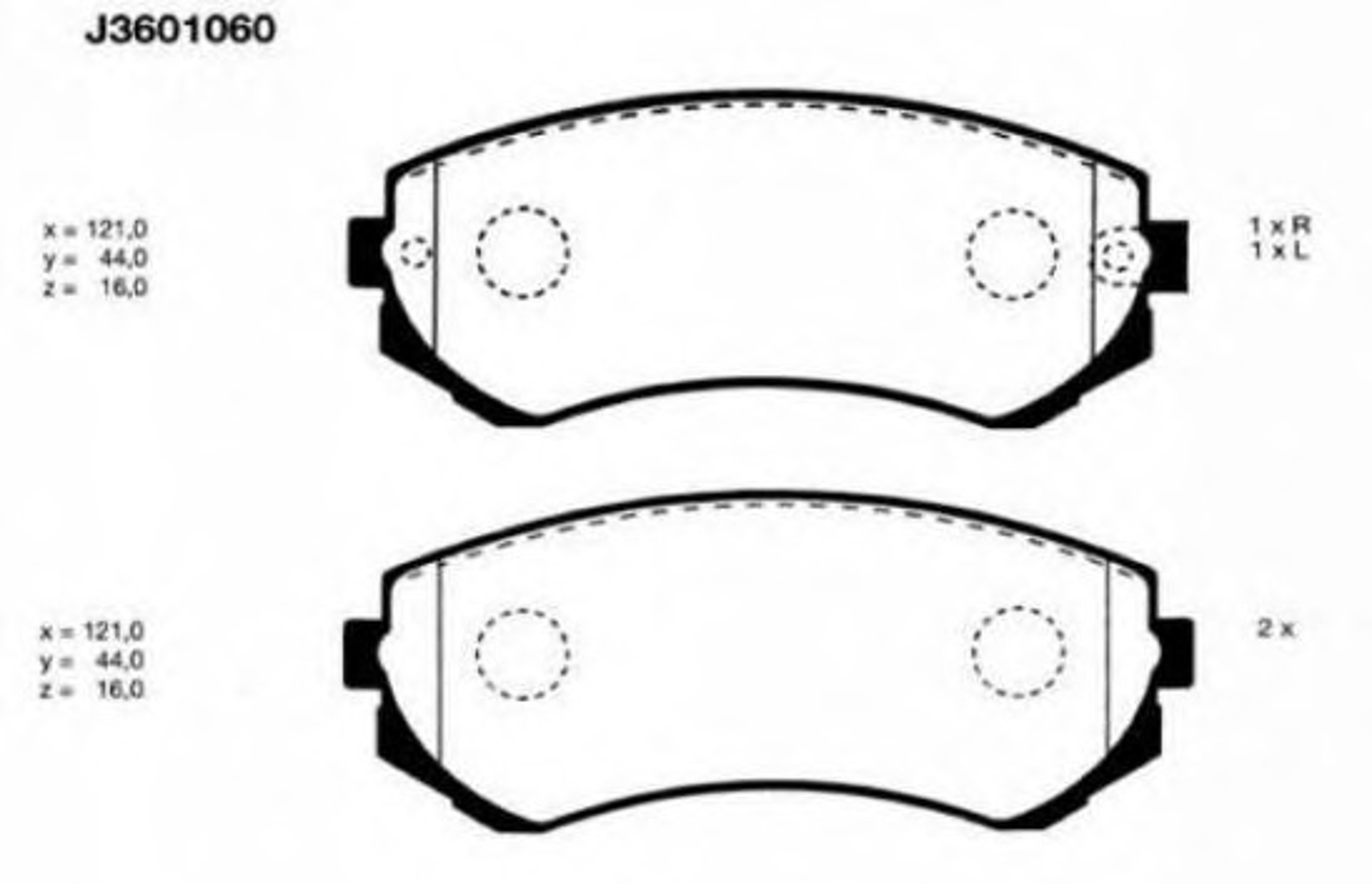 J3601060 NIPPARTS Колодки тормозные дисковые