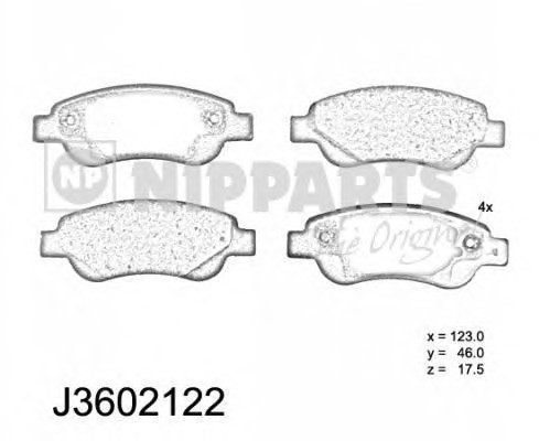 J3602122 NIPPARTS Тормозные колодки
