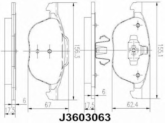 J3603063 NIPPARTS Тормозные колодки