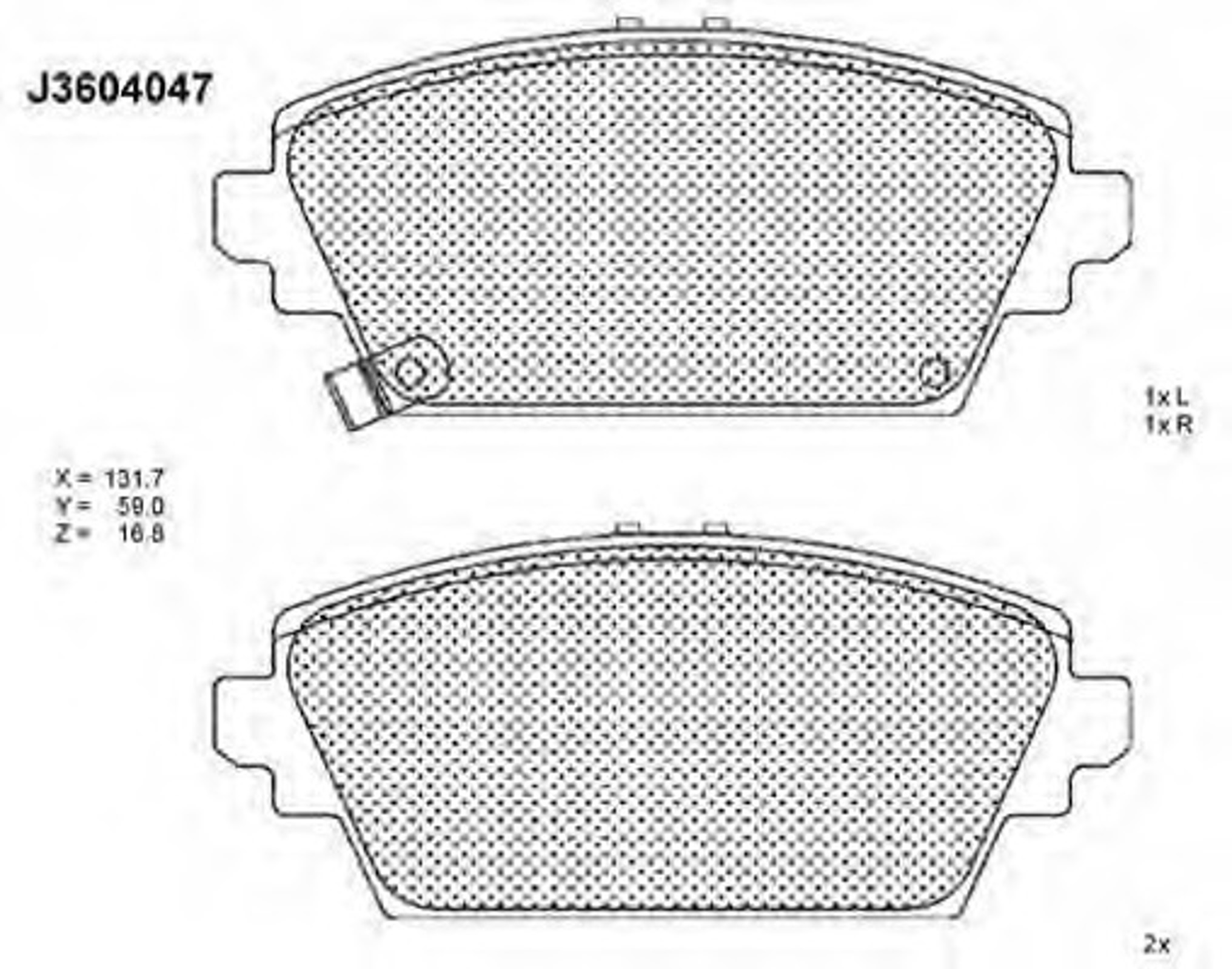Колодки тормозные дисковые NIPPARTS J3604047