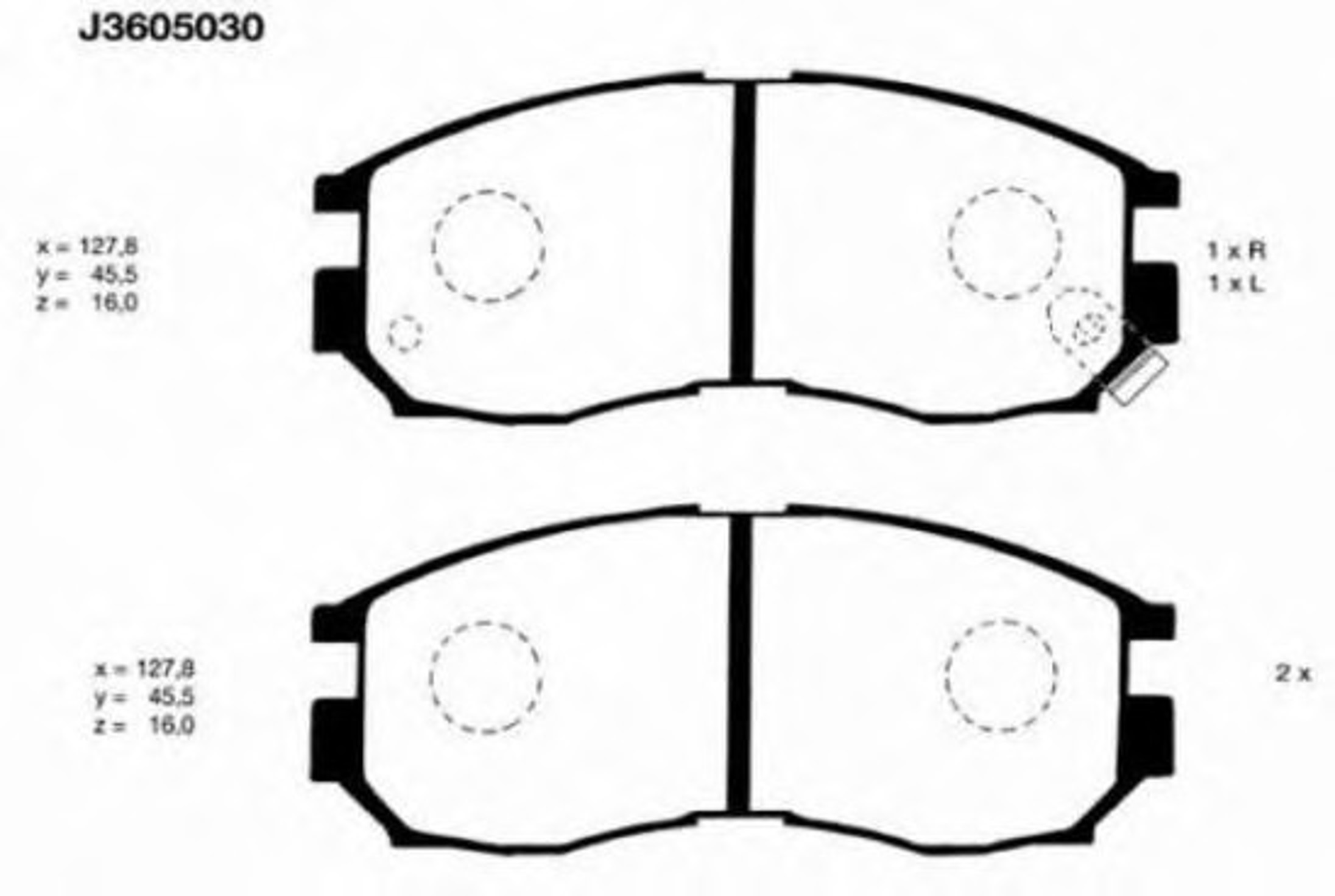 Колодки тормозные дисковые NIPPARTS J3605030