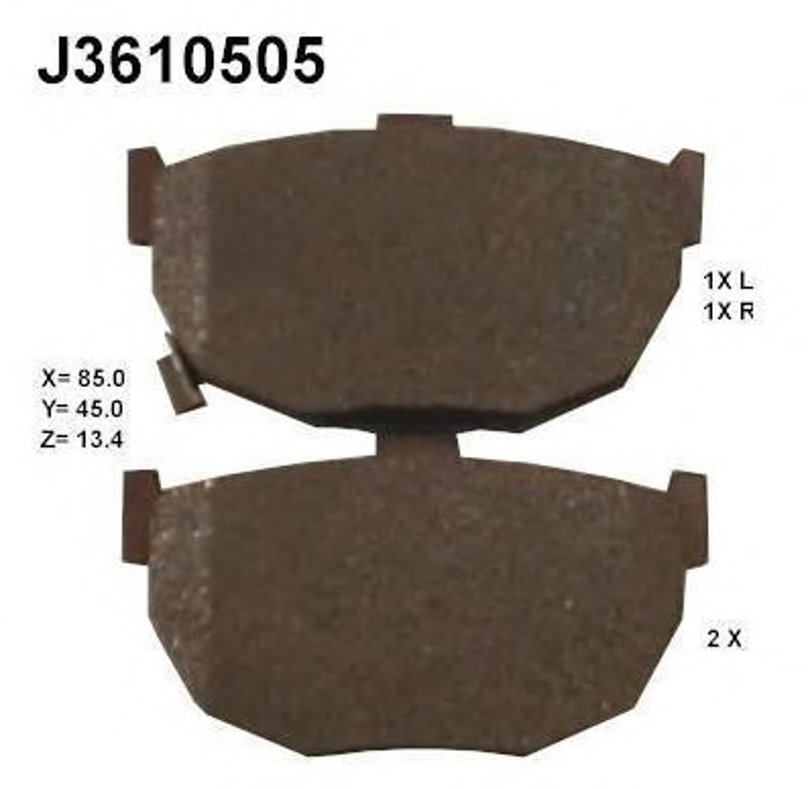 Колодки тормозные дисковые NIPPARTS J3610505
