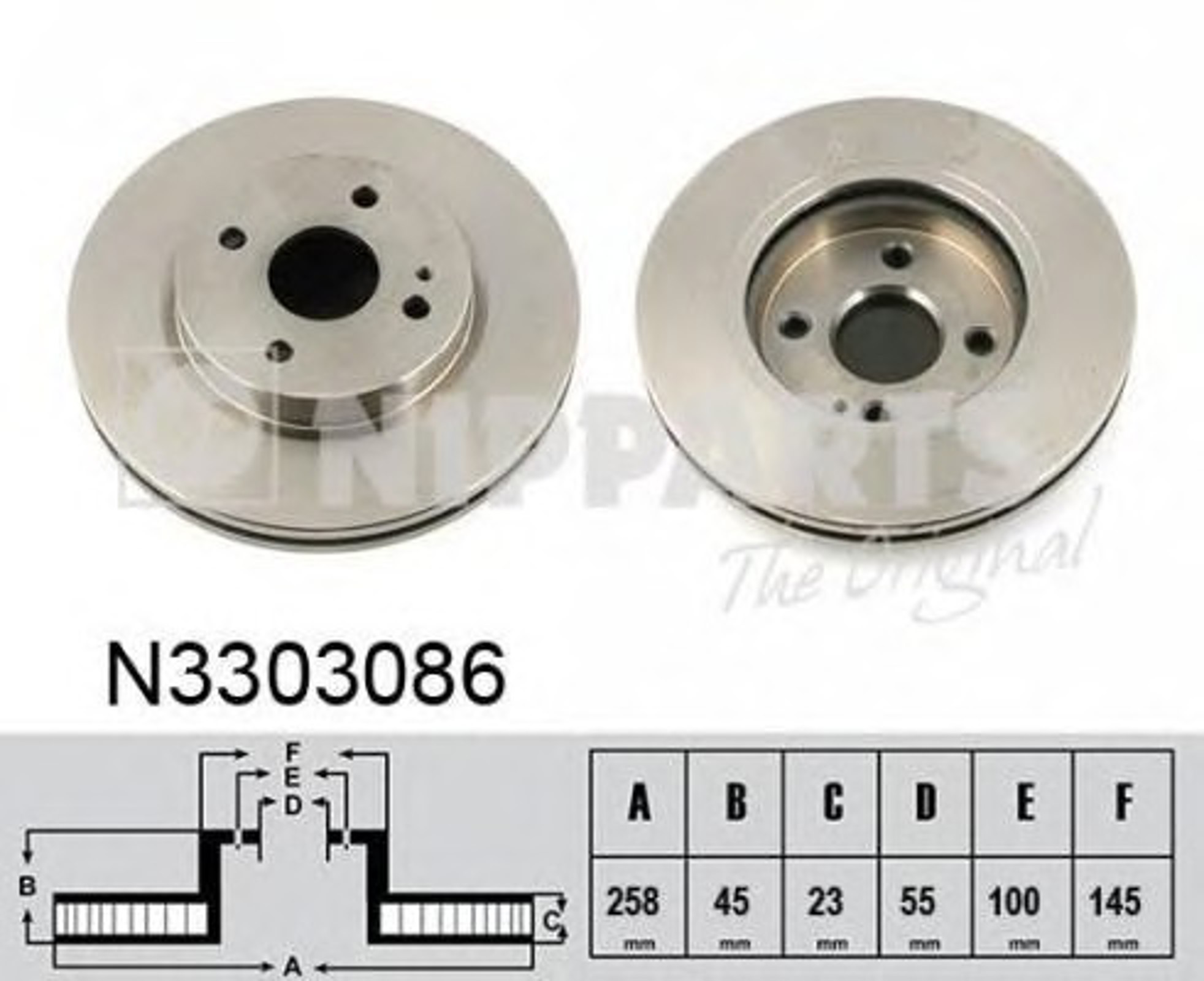 Диск тормозной NIPPARTS N3303086