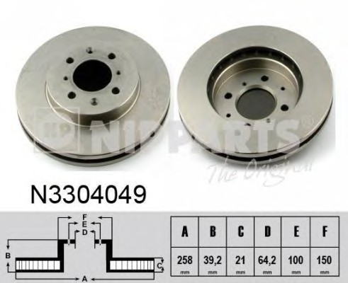 Тормозной диск NIPPARTS N3304049