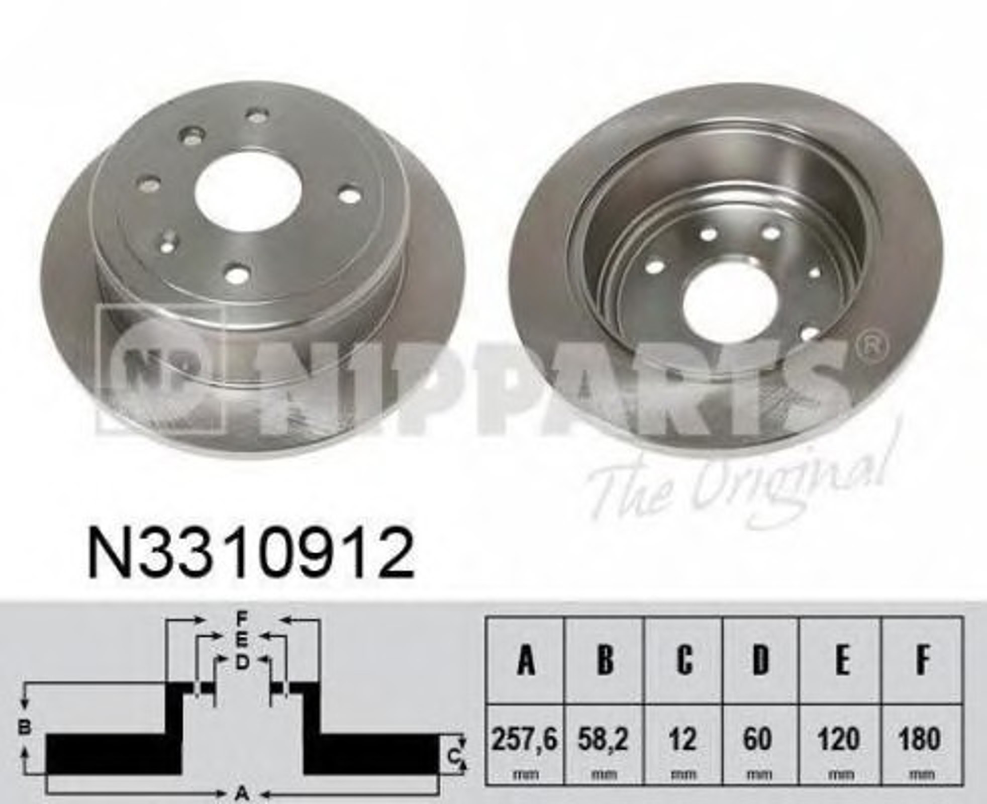 Диск тормозной NIPPARTS N3310912