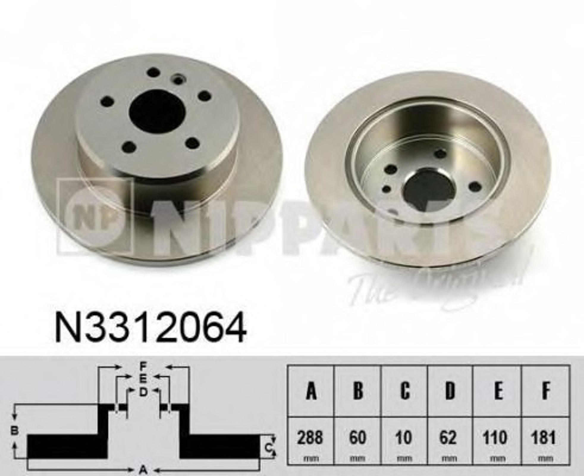 Диск тормозной NIPPARTS N3312064