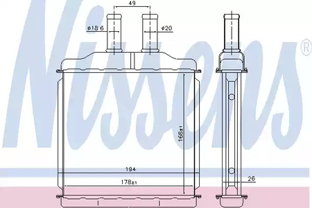 Радиатор отопителя NISSENS 76509