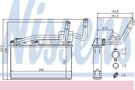 Радиатор отопителя NISSENS 70529
