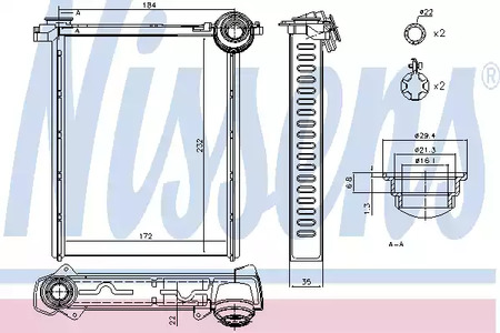 Радиатор отопителя NISSENS 71162