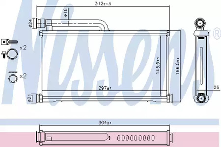 Радиатор отопителя NISSENS 70233