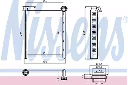 Радиатор печки NISSENS 72987