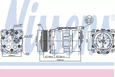 Компрессор, кондиционер NISSENS 89055